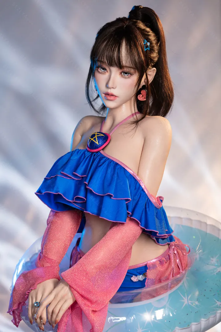 155cm (5ft1) Eカップ 軽量 シリコン ラブドール 可動式顎 ヘッド Nymphaea